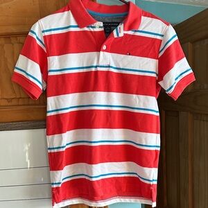 Tommy Hilfiger Kids Polo Shirt in Red and White Stripes